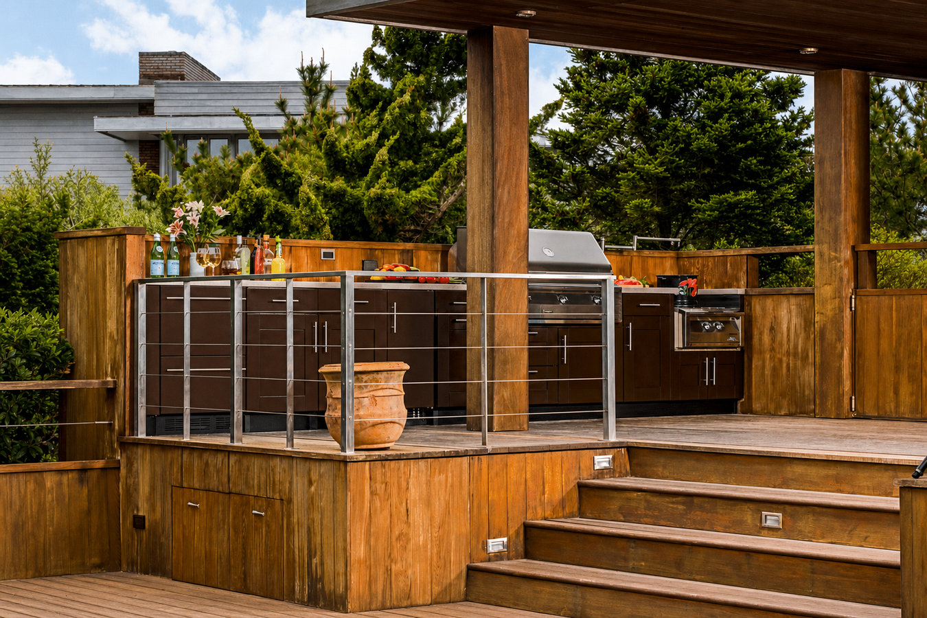 Outdoor kitchen decks